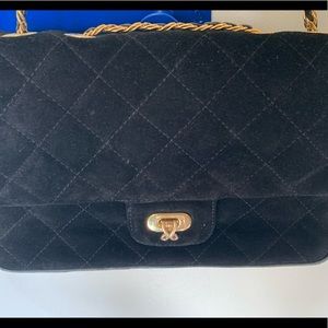 Black, suede quilted Jay Herbert Purse